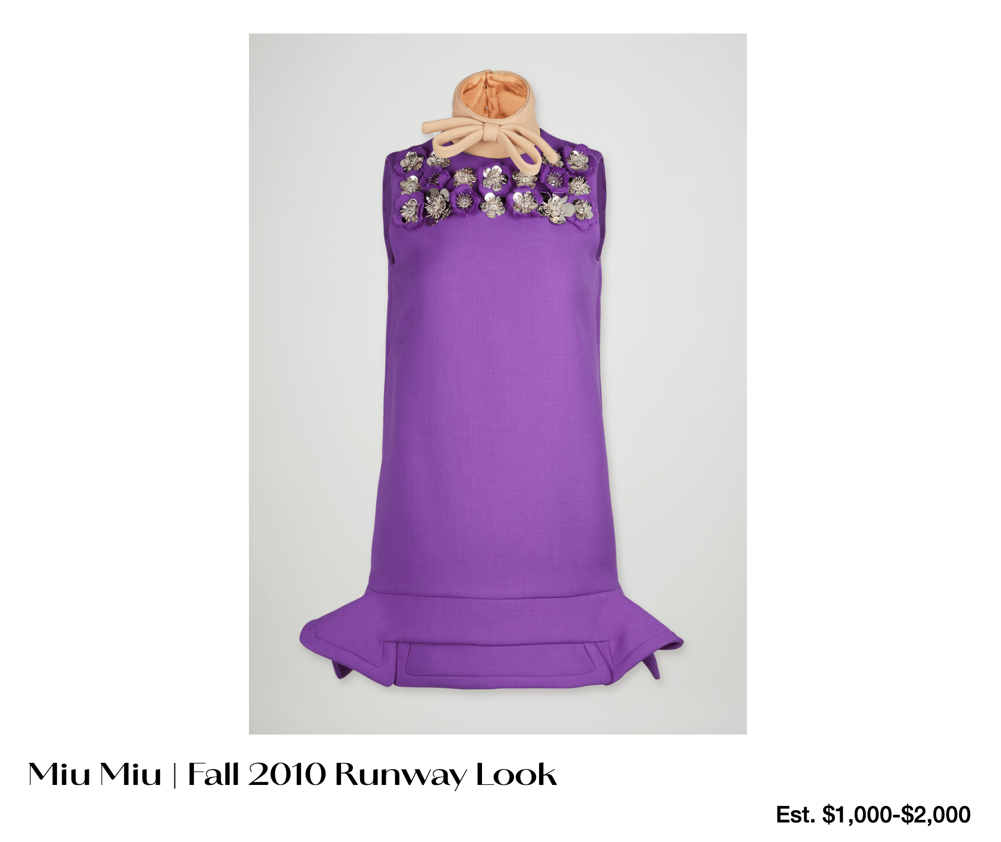 a picture of a purple dress from miu miu fall 2010 runway look