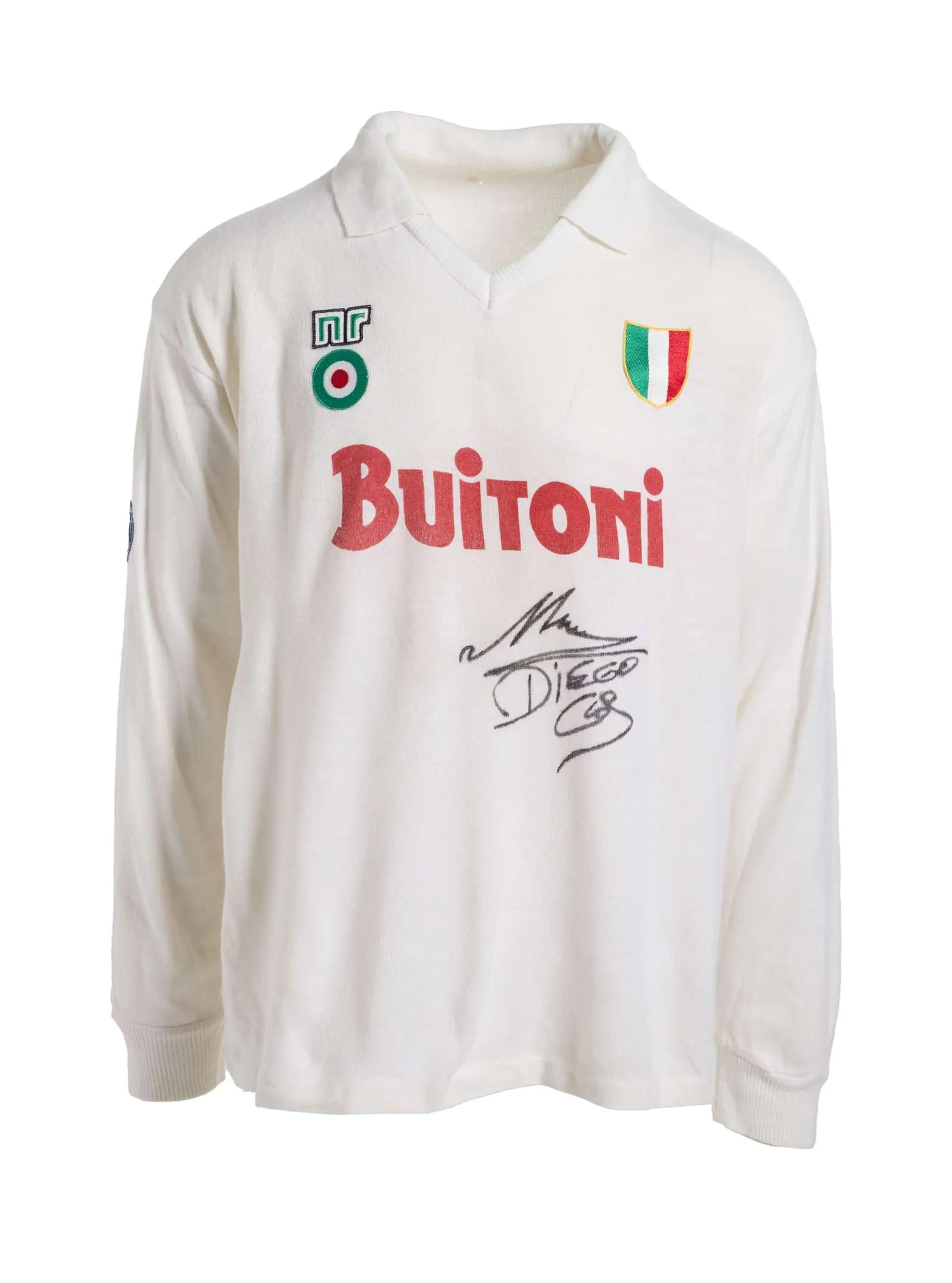 Lot #78  Diego Maradona Match-Worn and Signed 1987-1988 Napoli Jersey (MEARS)