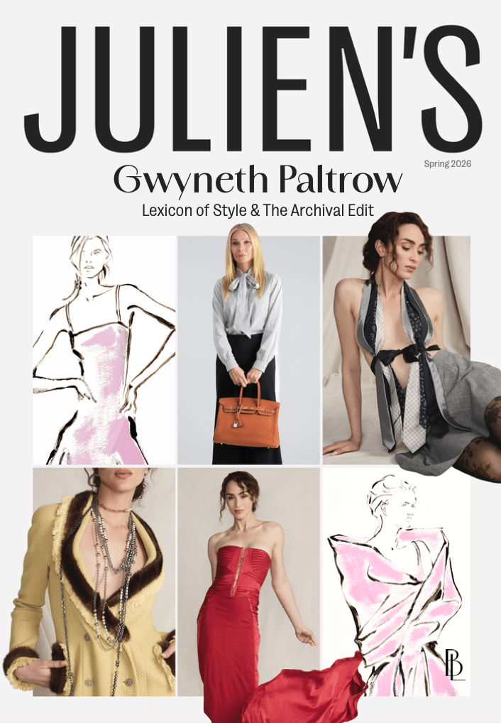 a magazine cover for the spring 2026 edition of julien's magazine for bold luxury gwyneth paltrow auction