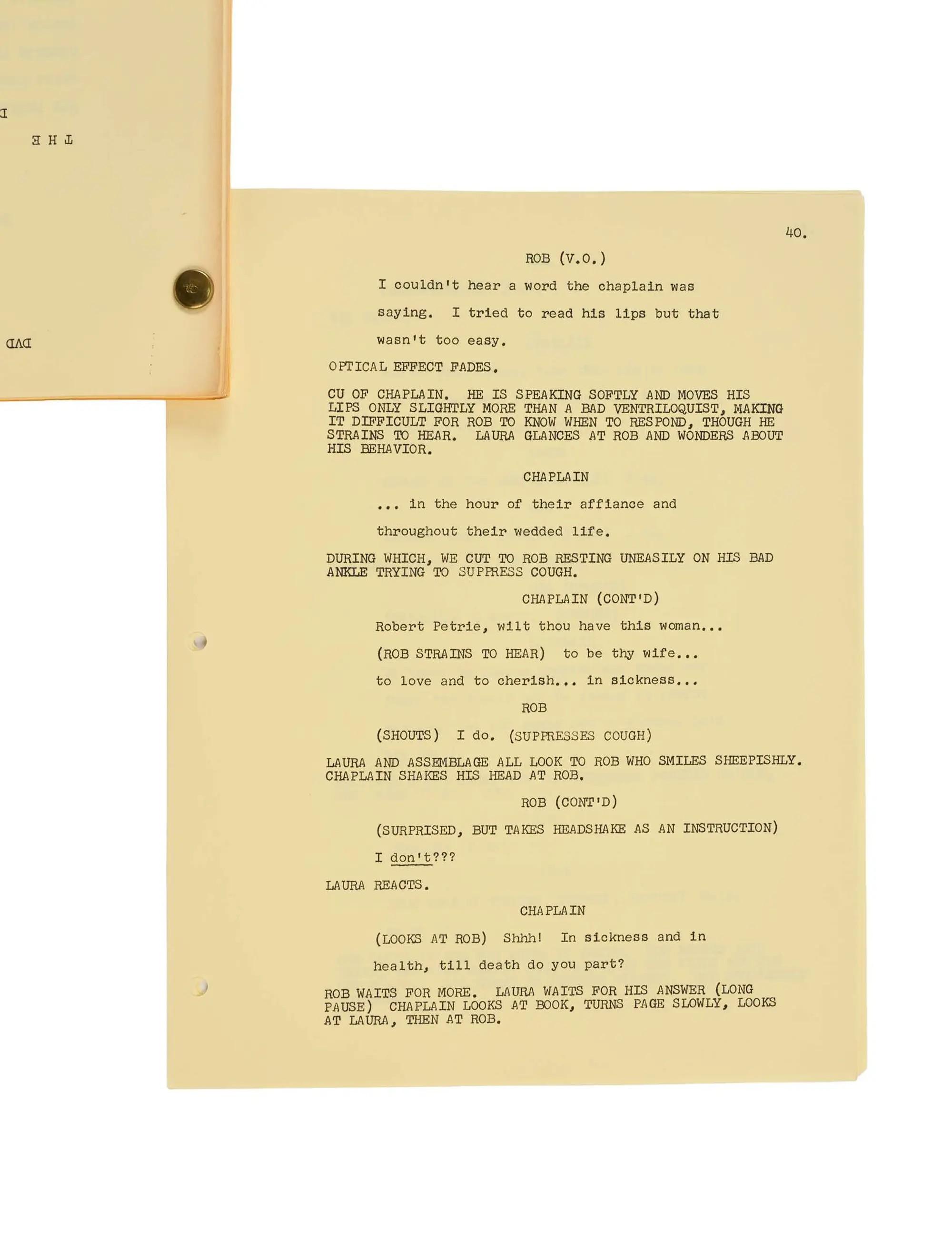 Lot #193 Dick Van Dyke 1962 “The Dick Van Dyke Show” “Attempted Marriage” Script and Unused Taping Ticket 2