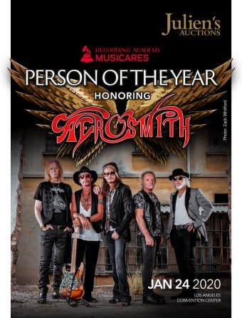 A poster for Julien's Auctions and MusiCares