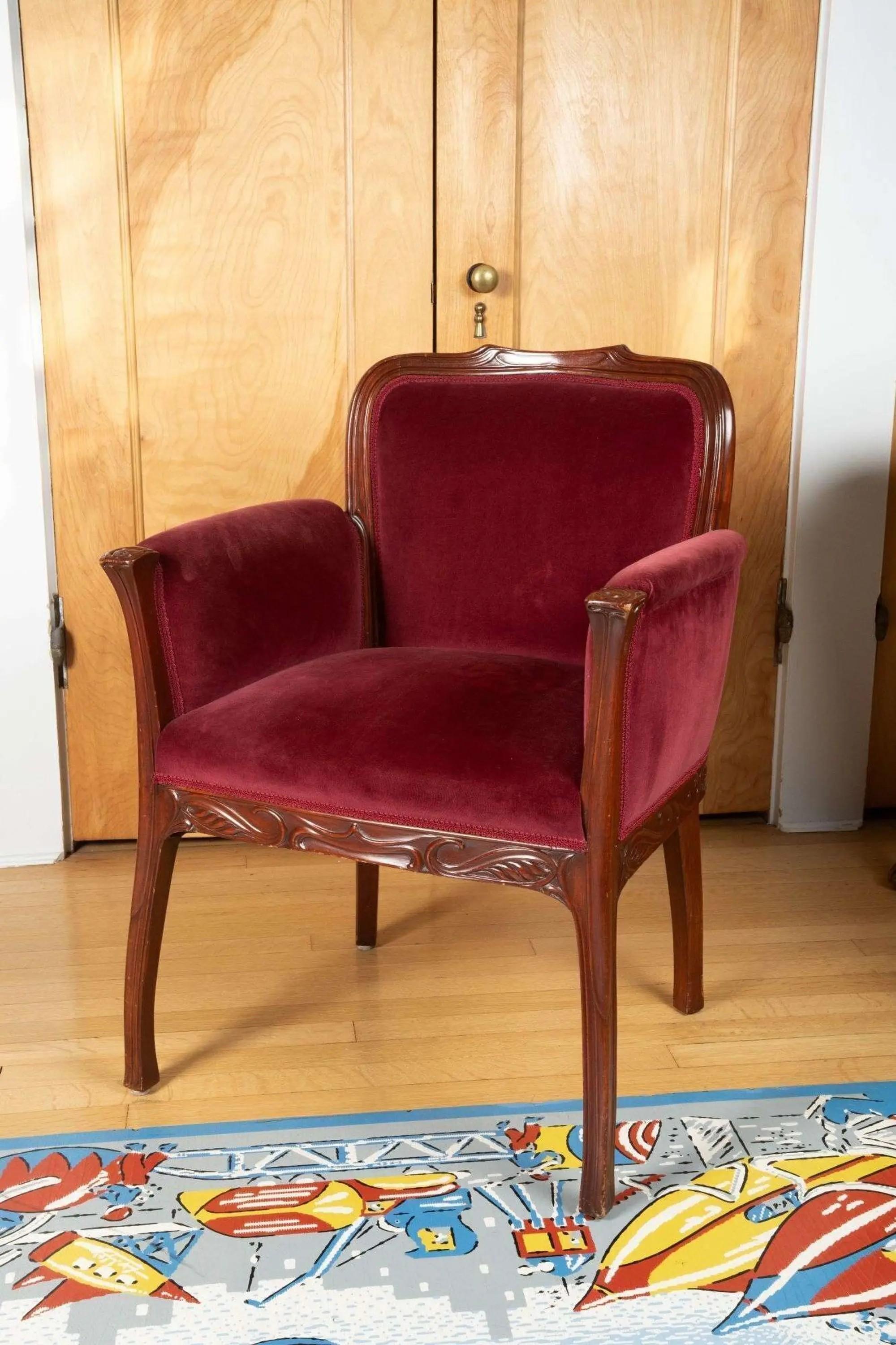 French Art Nouveau Paul Alexandre Dumas Desk and Georges de Feure Chair