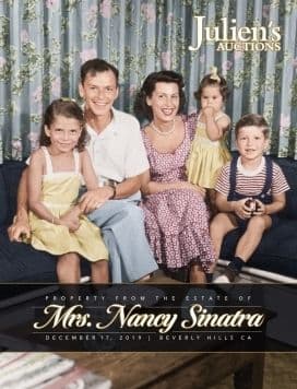 A poster for Julien's Auctions with the Sinatra family