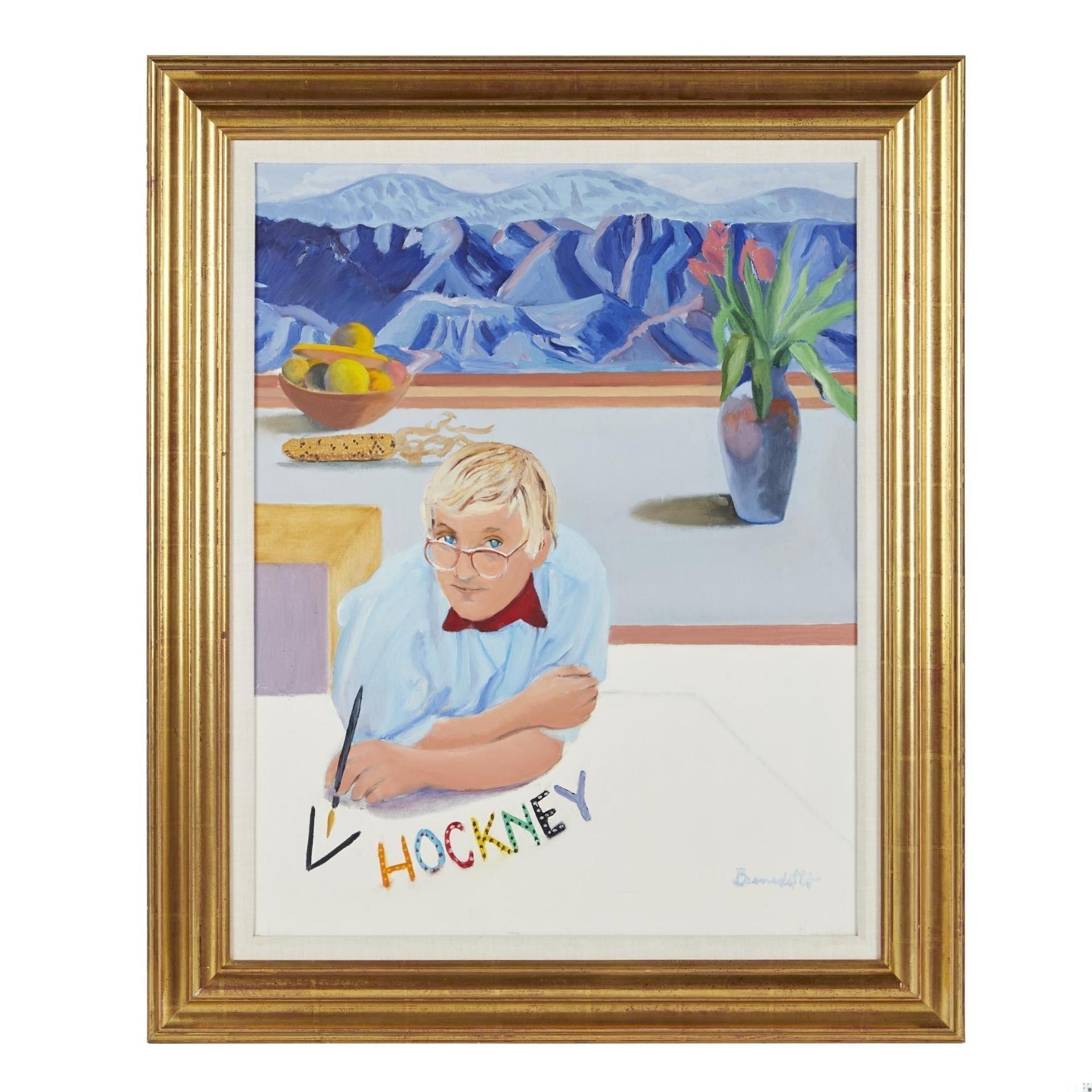 Tony Bennett Original "Hockney" Oil On Canvas Painting
