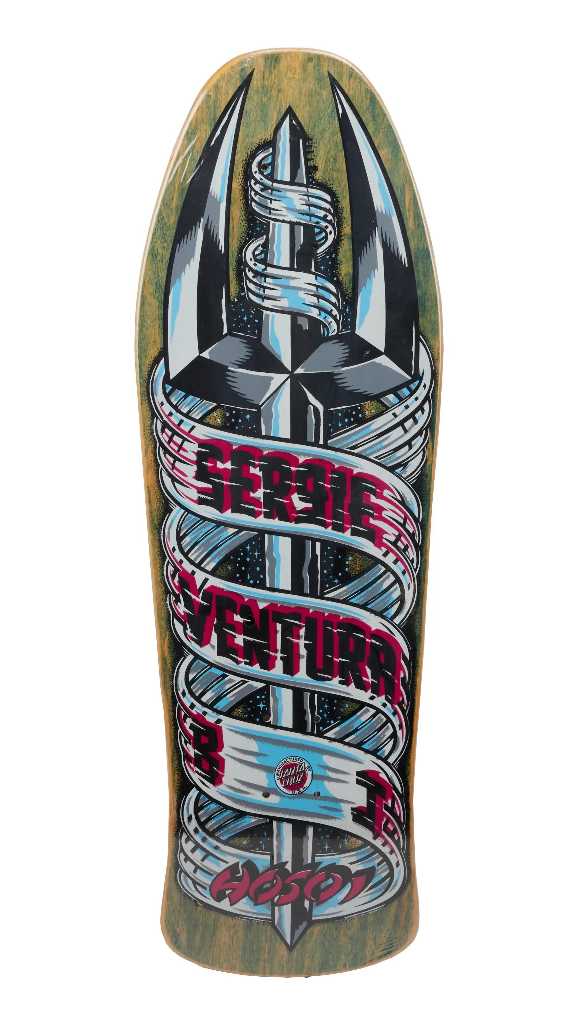 Lot #120  Santa Cruz Sergie Ventura "Trident" NOS Skateboard Deck