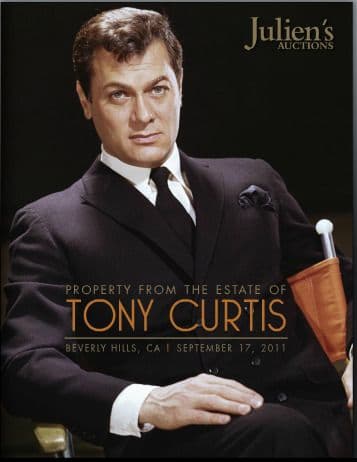 A poster with Tony Curtis for Julien's Auctions