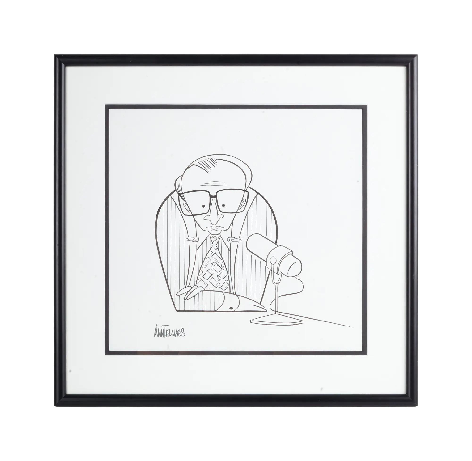 Lot #82 Larry King 1990s Caricatures/Comics