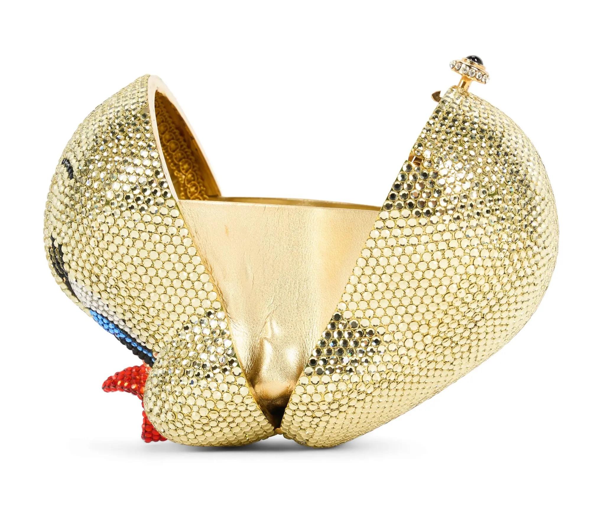 Lot #222  Loni Anderson 1997 Event and Photo-Worn Kathrine Baumann Limited Edition Crystal Tweety Bird Minaudiere Evening Bag