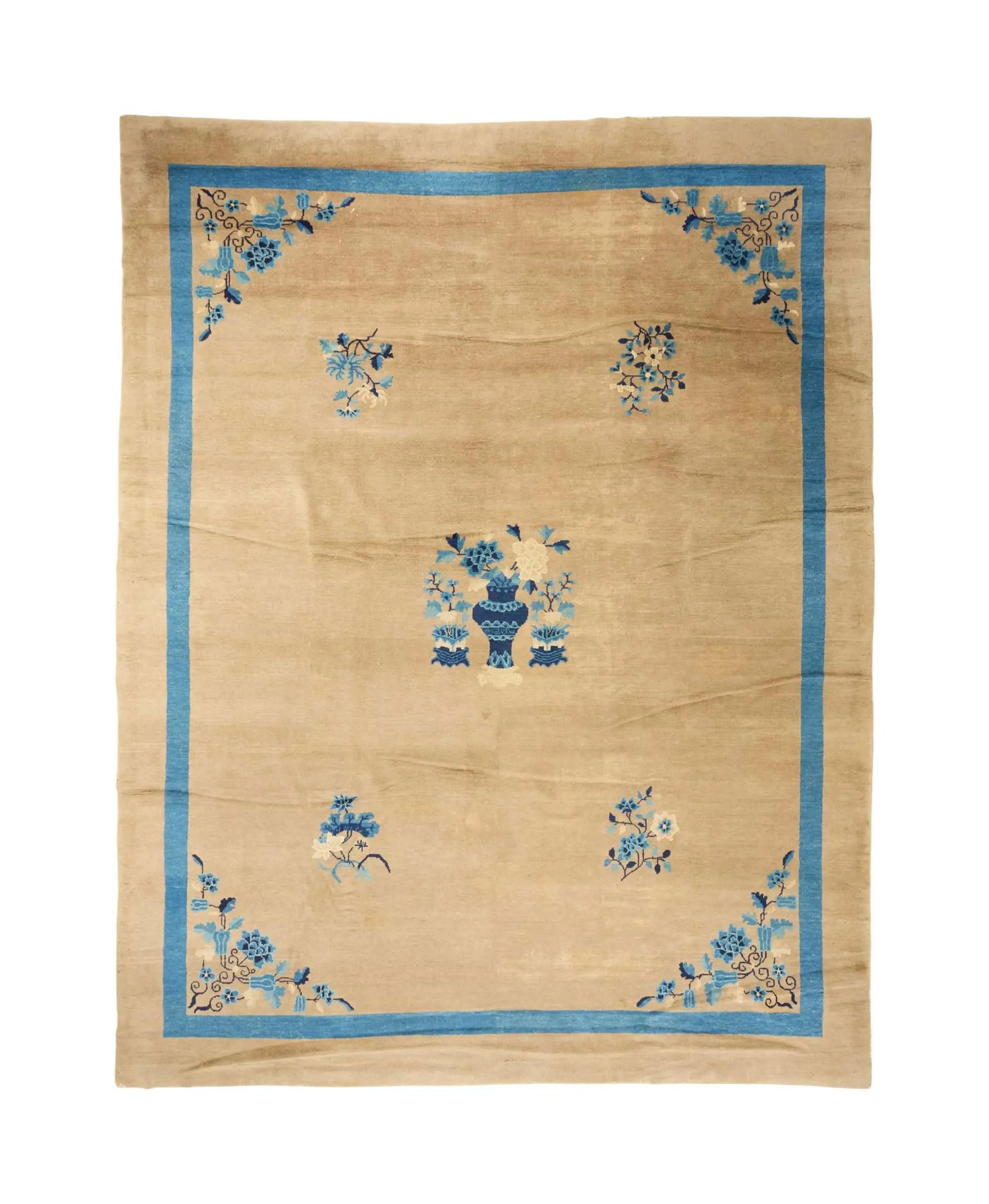 Lot #343. Whoopi Goldberg | Peking Chinese Carpet beige and blue chinese carpet