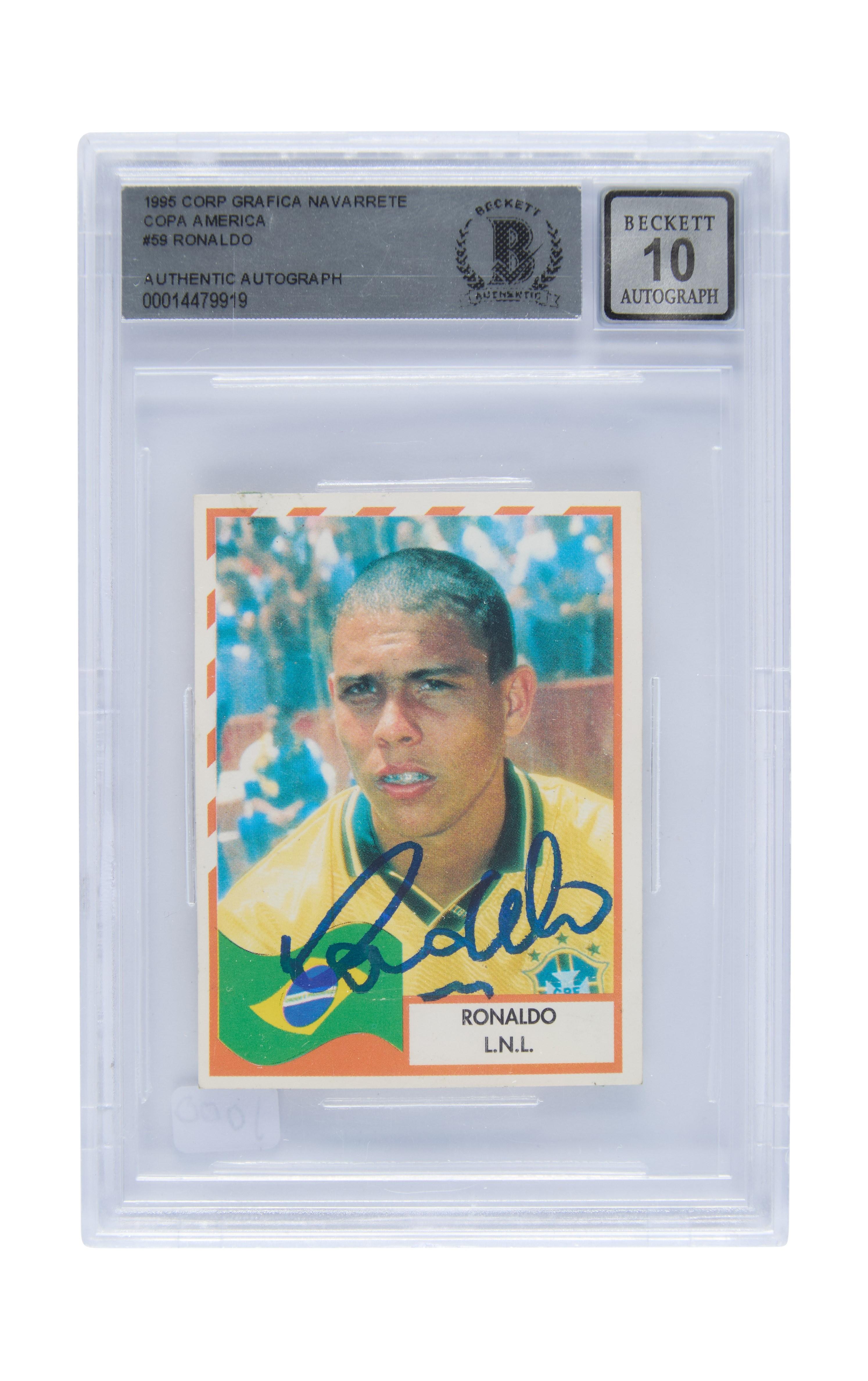 Ronaldo Nazario | Signed Navarrete “Copa America” Rookie Trading Card_FRONT Ronaldo Nazario | Signed Navarrete “Copa America” Rookie Trading Card_FRONT