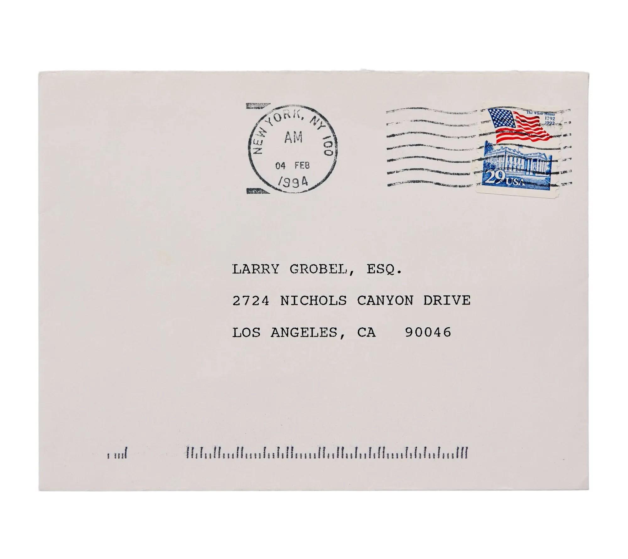 Lot #155  Katharine Hepburn Signed Note to Lawrence Grobel