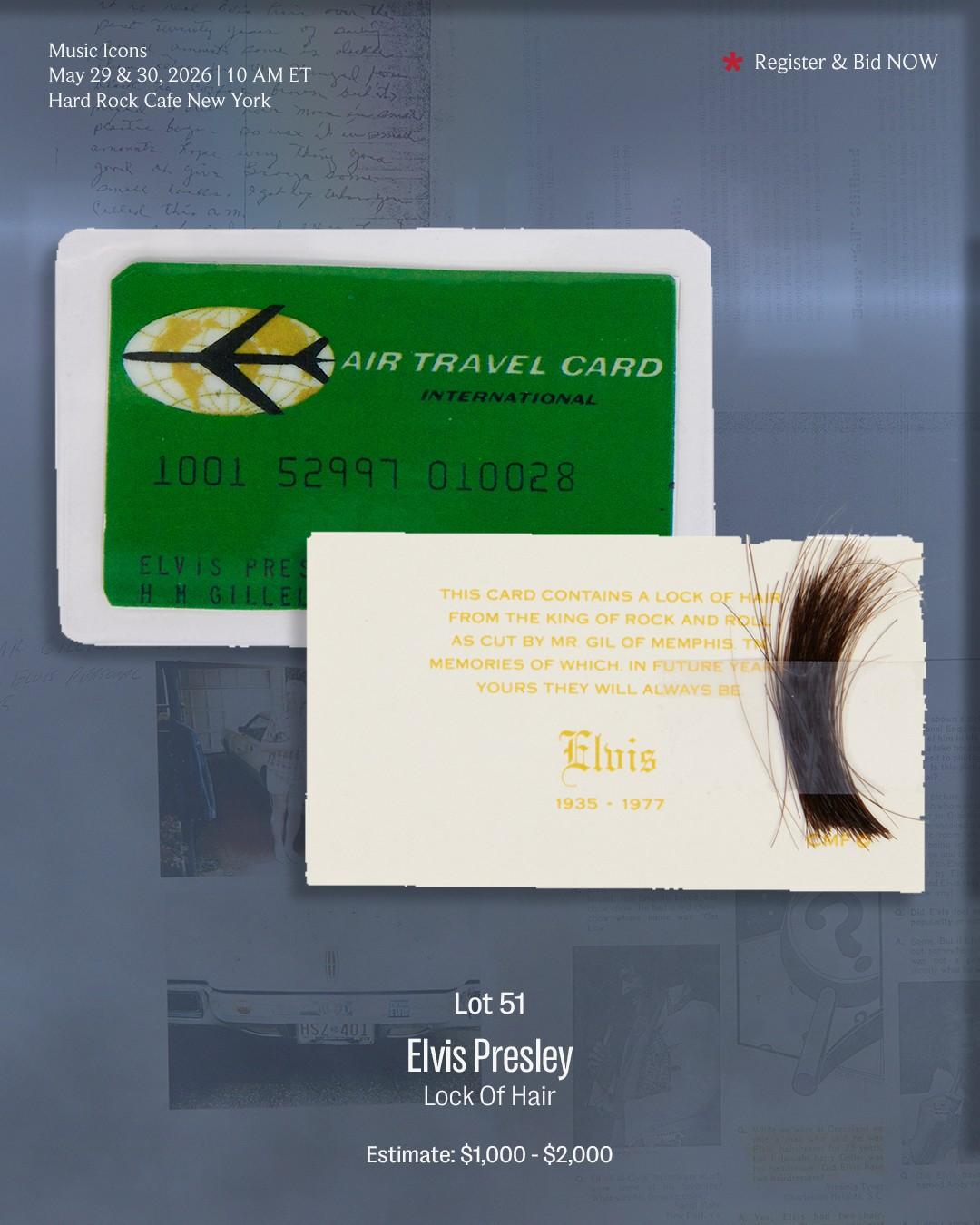 Lot #51  Elvis Presley Lock of Hair