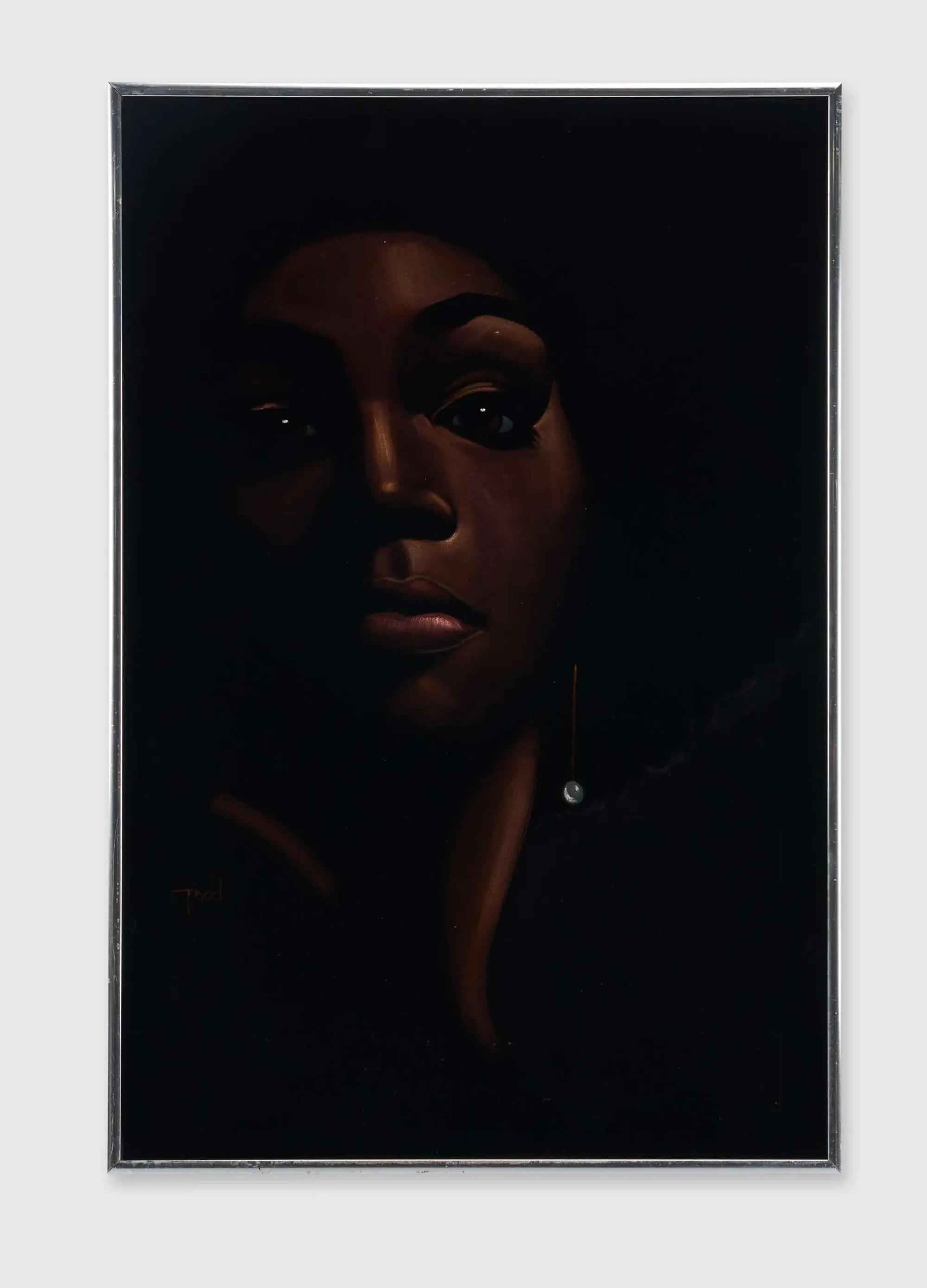 Lot #10  Roberta Flack Artist Signed Portrait on Velvet