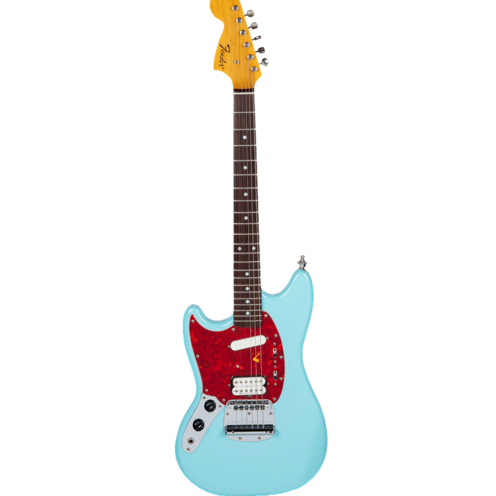 Kurt Cobain's sky blue and brick red Skystang guitar