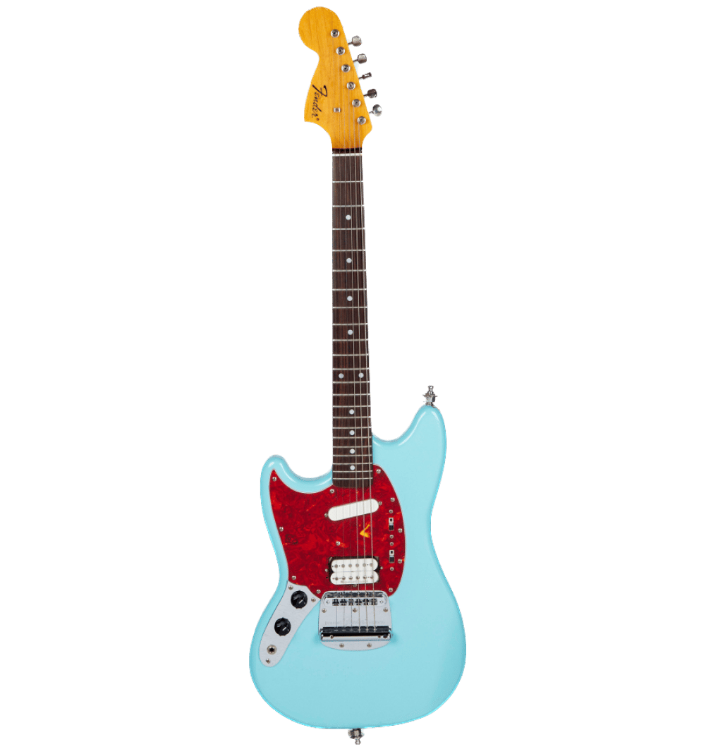 Kurt Cobain's sky blue and brick red Skystang guitar