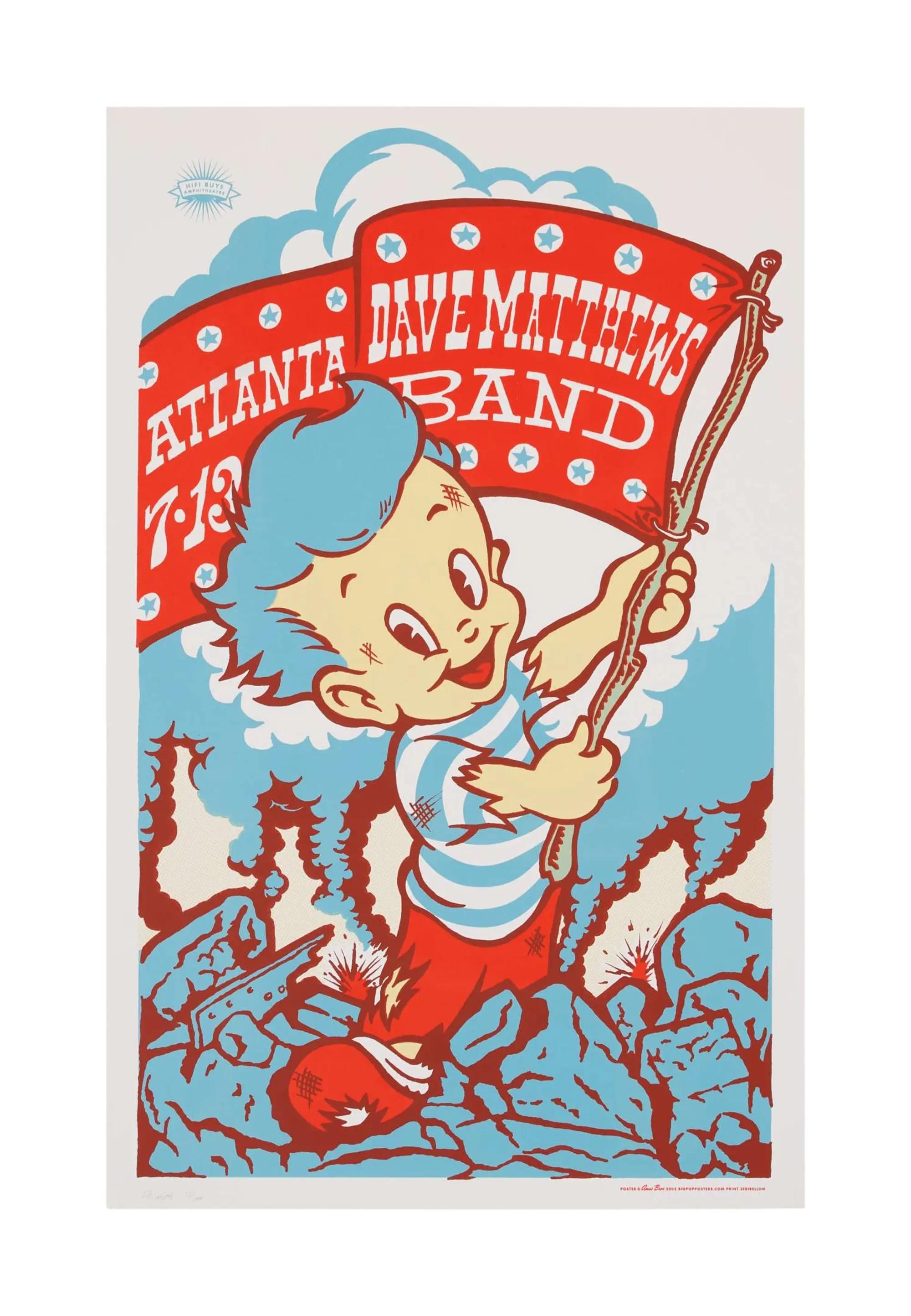 Lot #318. Dave Matthews Band | 2005 Artist Signed Original Ames Bros. HiFi Buys Atlanta Concert Poster