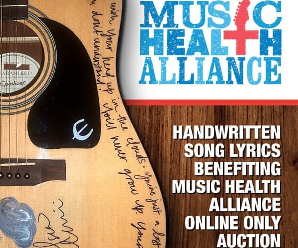 A poster for the Julien's Auctions Music Health Alliance