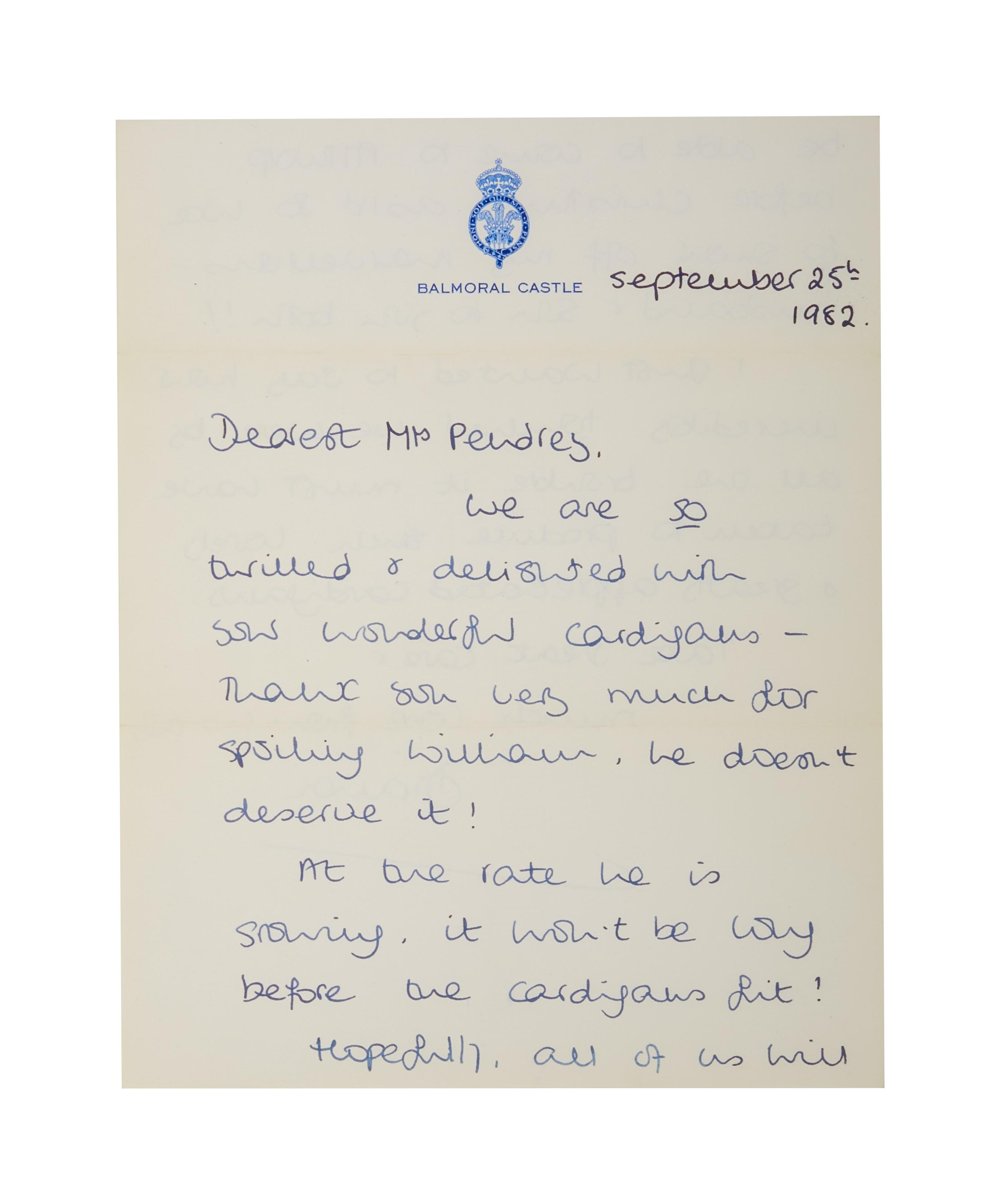 a letter from balmoral castle dated september 25th 1982