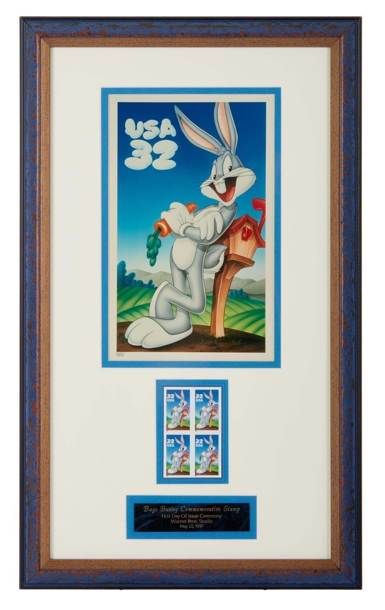 Looney Tunes 1997 Signed "Day of First Issue" Bugs Bunny USPS Stamps and Other Looney Tunes Stamps Ephemera