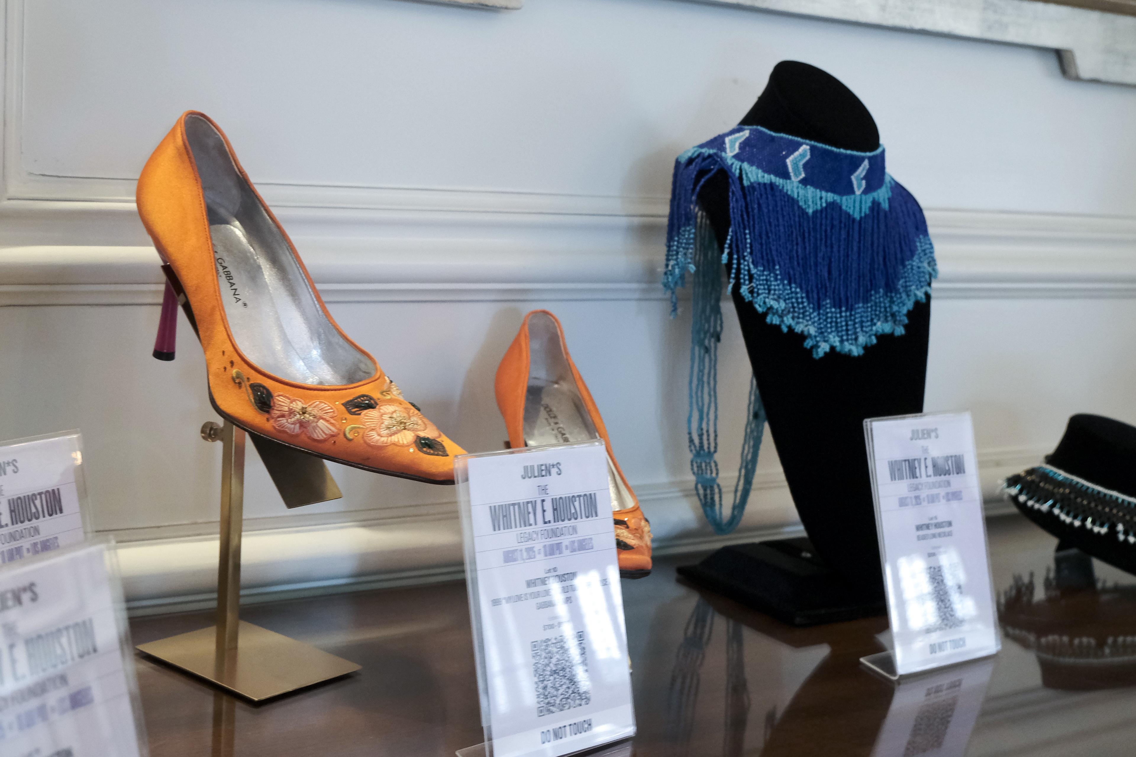 auction items on display at the Whitney E. Houston Legacy Foundation's Gala of Love
