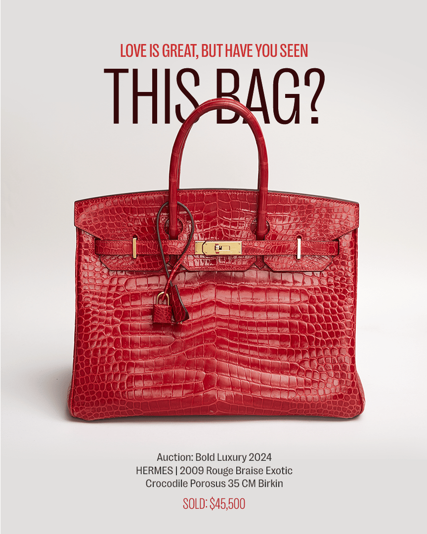 a red hermes bag is being sold for $ 45,500
