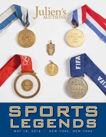 A poster for Julien's Auctions Sports Legends 2018
