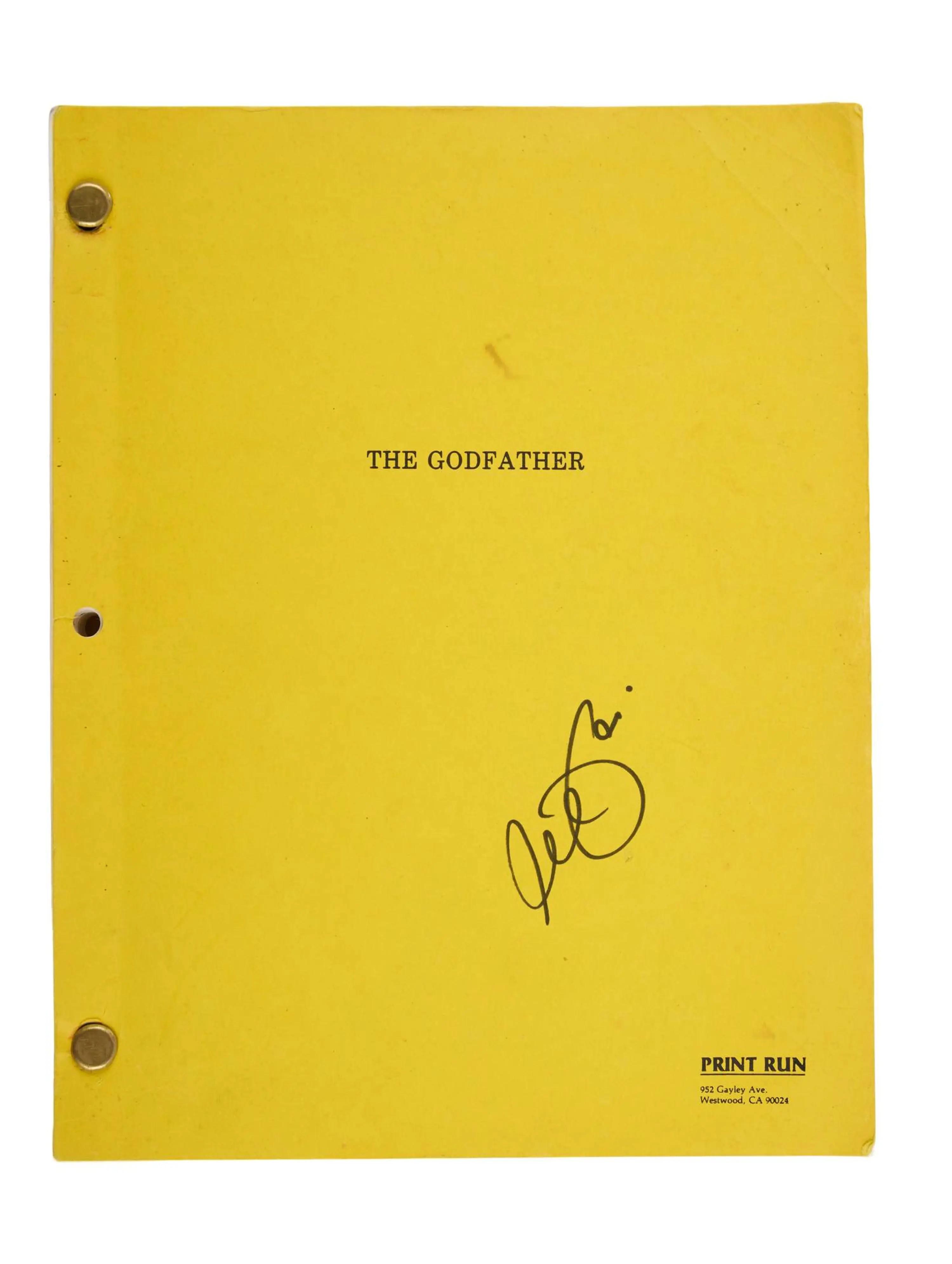 Lot #227  The Godfather Screenplay Signed by Al Pacino