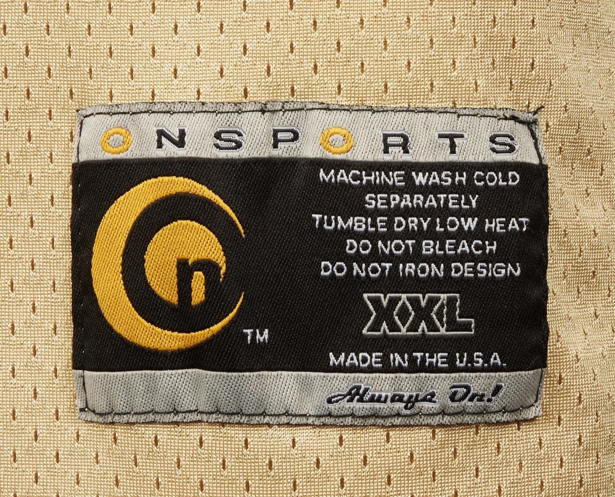 a close up of a label on a sports jersey .