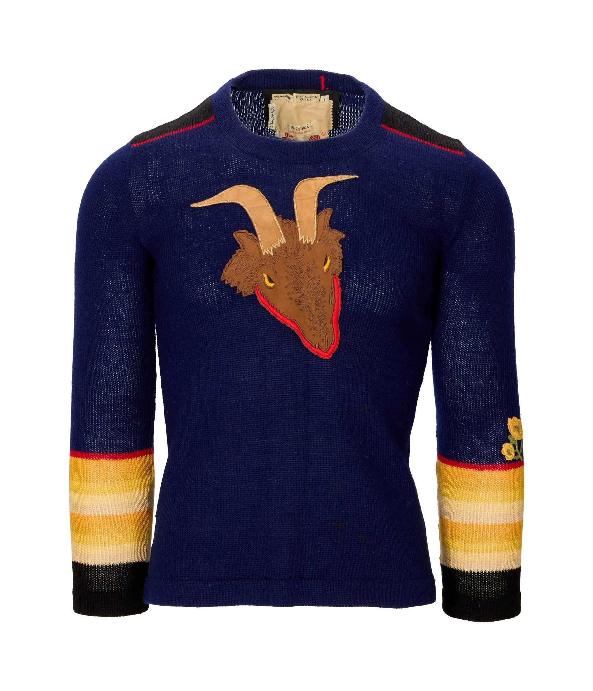 Lot #242. The Rolling Stones | 1973 "Goat Heads Soup" Ritva Man Sweater Lot #242 The Rolling Stones 1973 "Goat Heads Soup" Ritva Man Sweater
