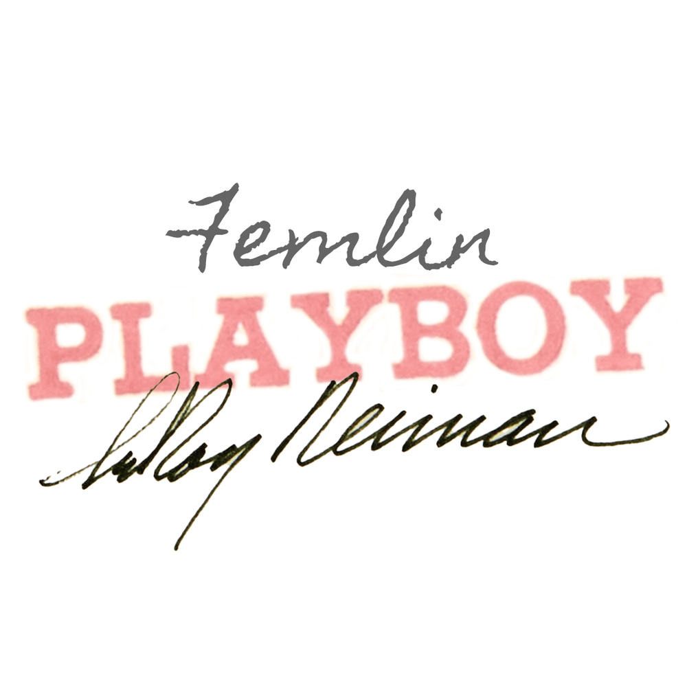 a sign that says femlin playboy on it