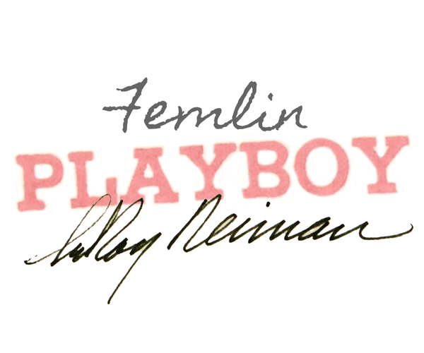 a sign that says femlin playboy on it