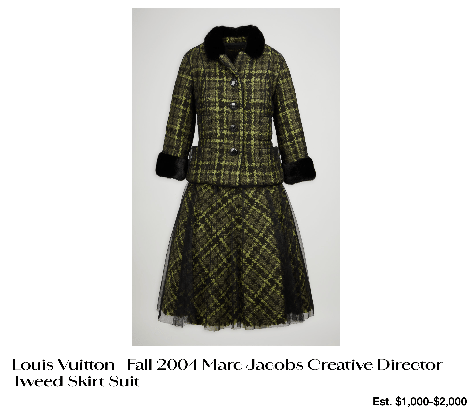 louis vuitton fall 2004 marc jacobs creative director tweed skirt suit