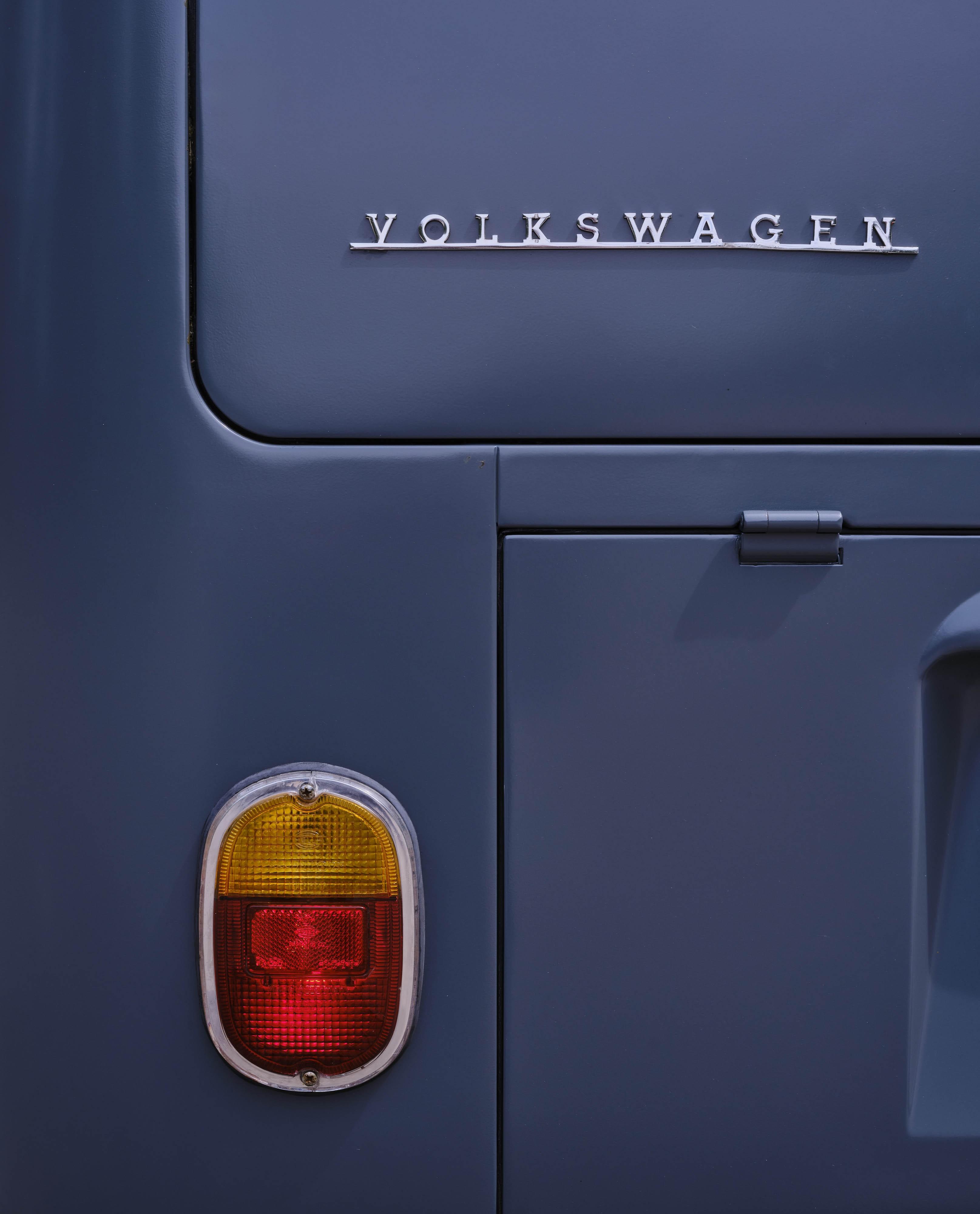 the rear end of a gray vw bus from the florian schneider collection