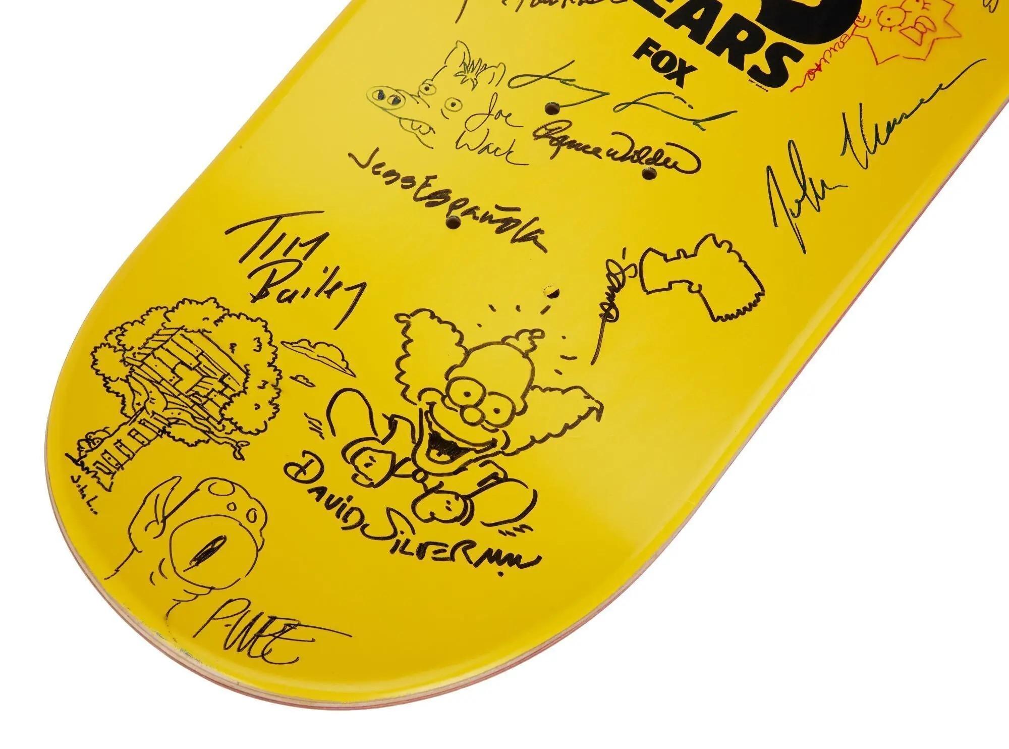 The Simpsons Multi Signed Skateboard