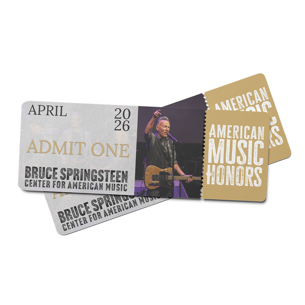 Two "admit one" tickets to see Bruce Springsteen at The Center For American Music