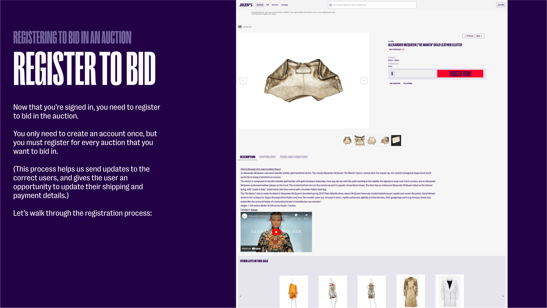 Registering to Bid
