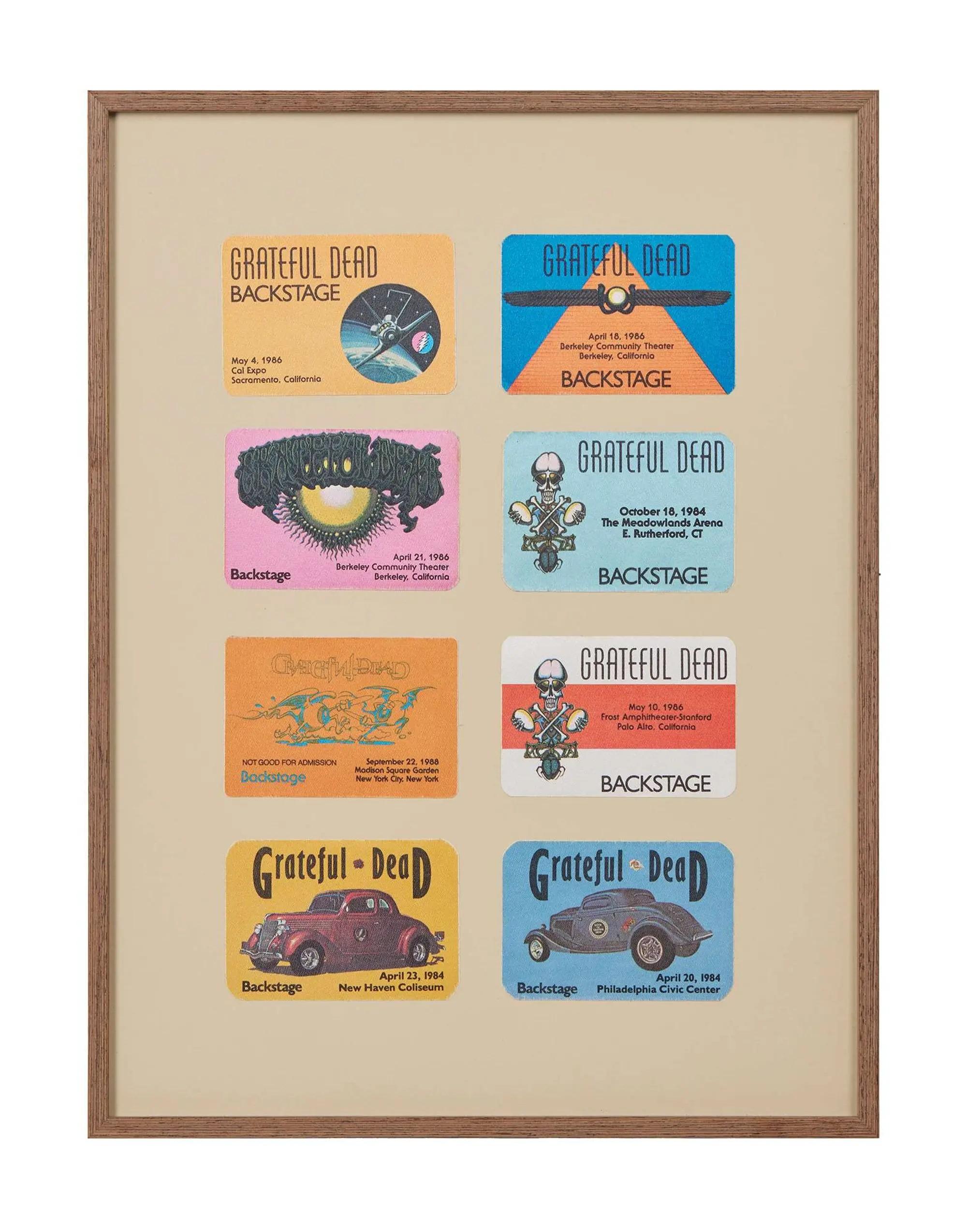Lot #162 Grateful Dead Framed Mid 1980s Backstage Passes