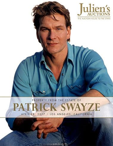 patrick swayze is on the cover of julien 's auctions