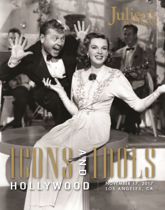A poster for Julien's Auctions Icons and Idols: Hollywood