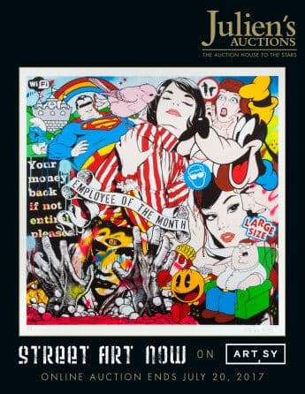 A poster for Julien's Auctions Street Art auction on July 20th 