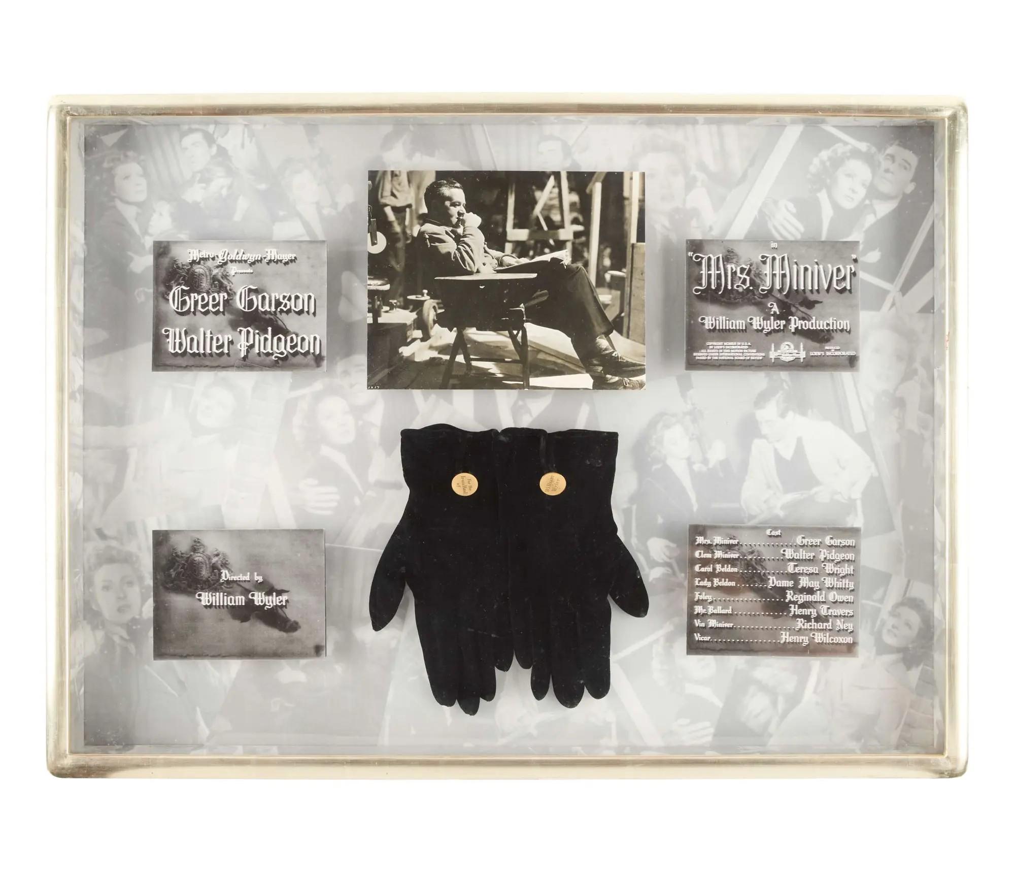 Lot #147  William Wyler 1942 “Mrs. Miniver” Greer Garson Gifted Gloves Worn by Wyler During Production