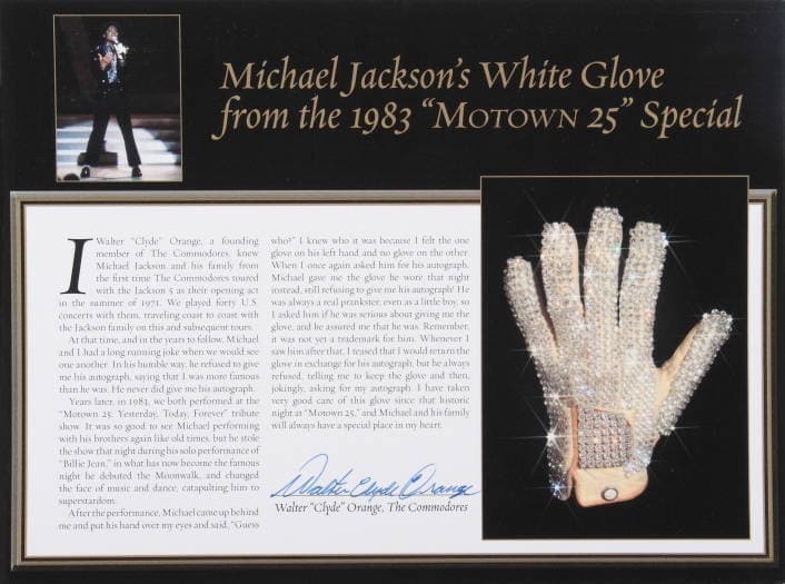 MICHAEL JACKSON MOTOWN 25 STAGE WORN GLOVE
