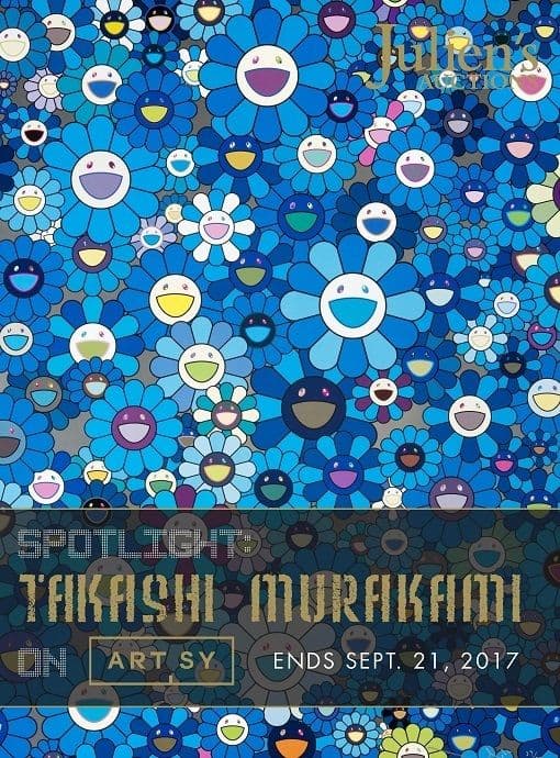 A poster for Julien's Auctions Spotlight Takashi Murakami on Artsy 