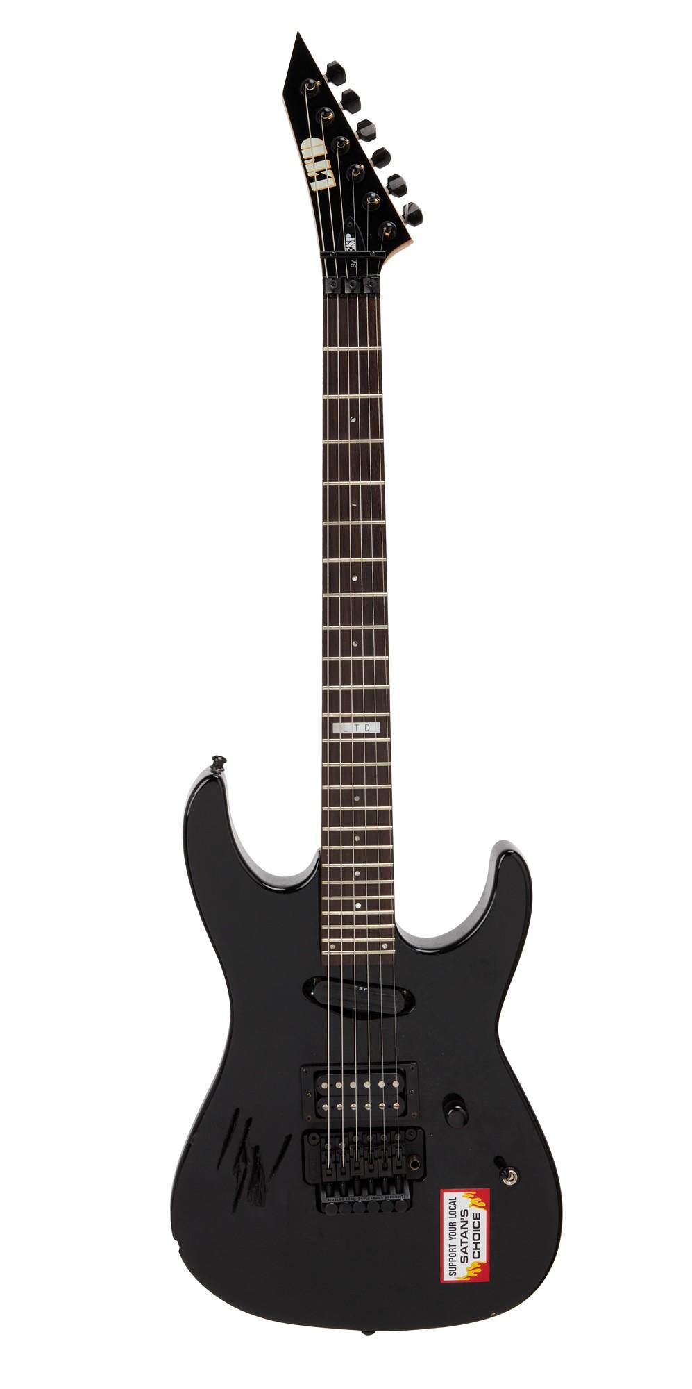 a black bass guitar