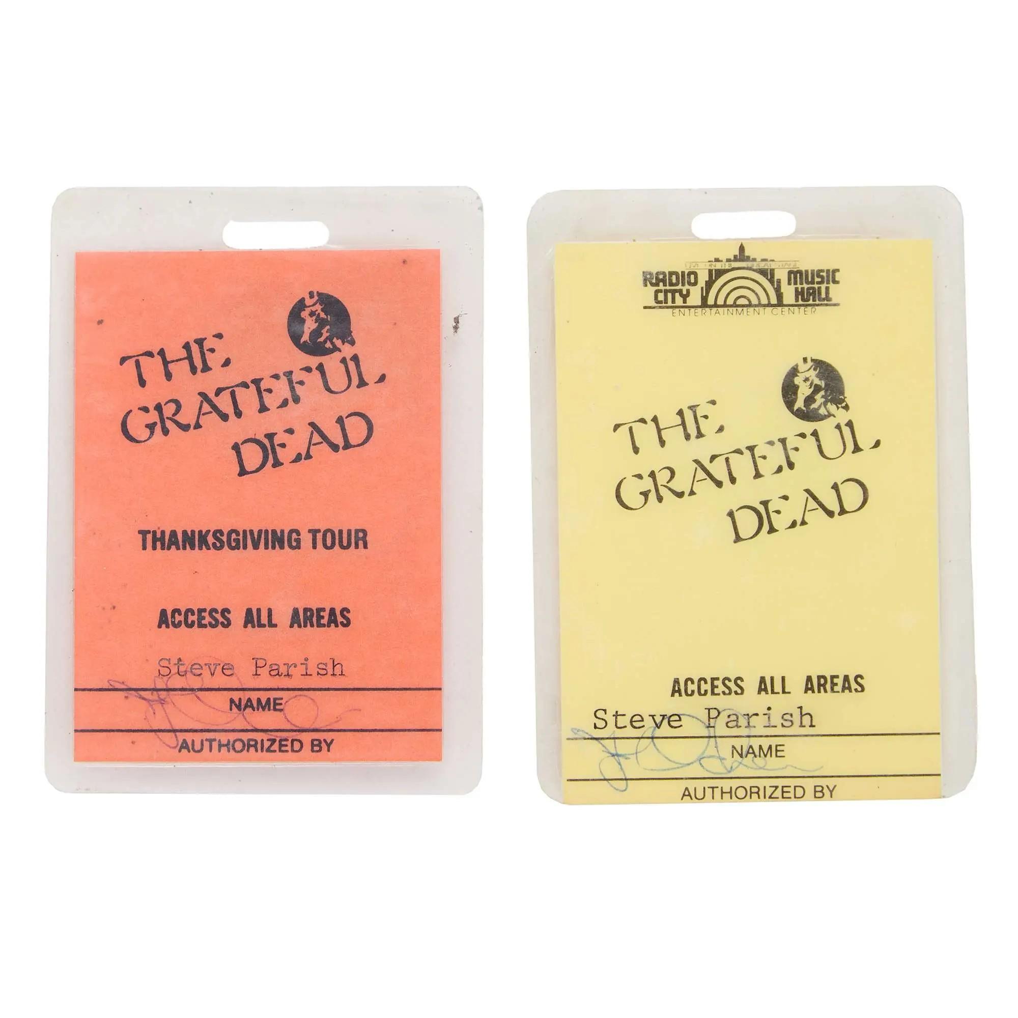 Lot #102 “Big Steve” Parish 1980 Laminated All Access Passes