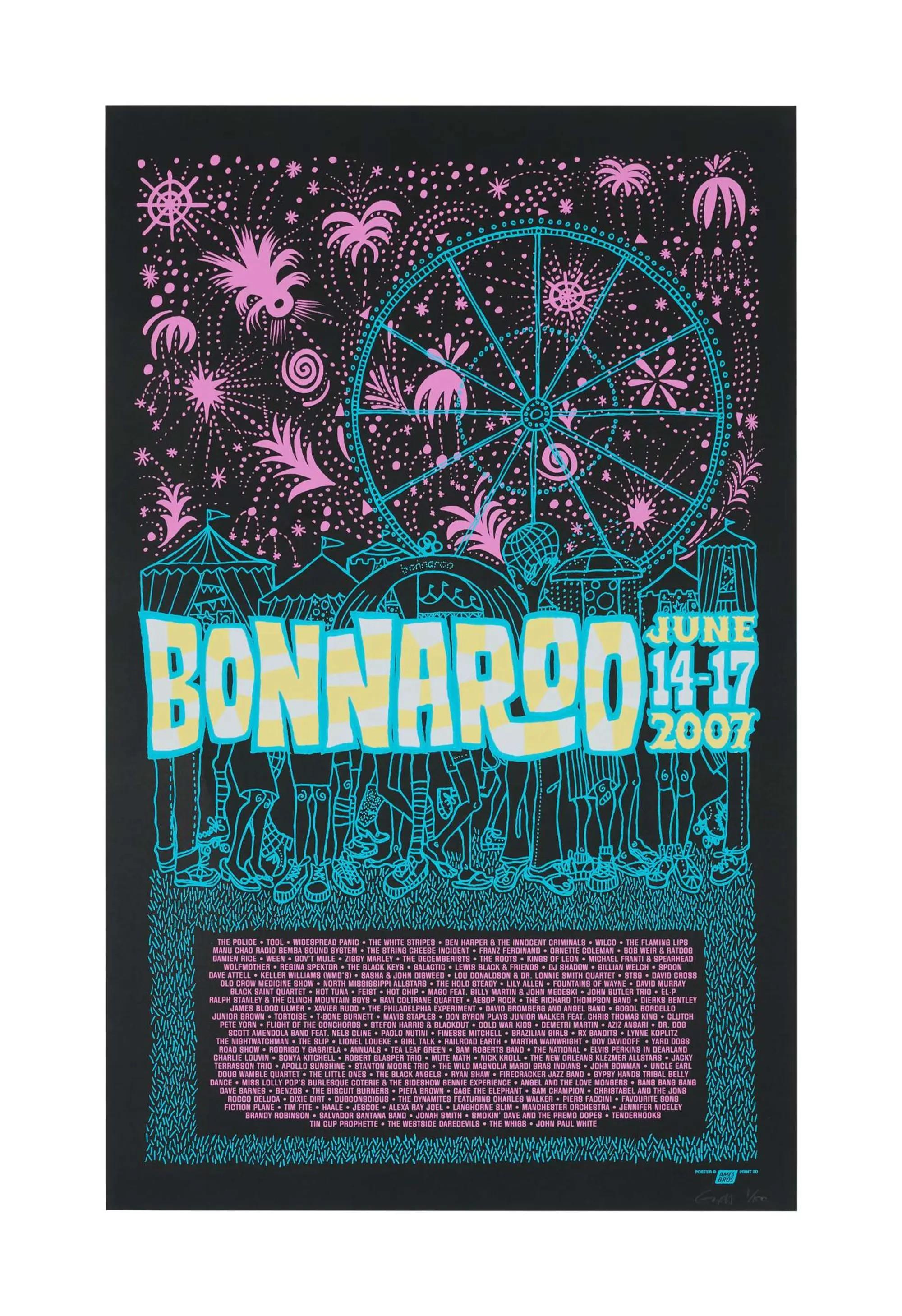 Lot #319  RatDog 2007 Artist Signed Original Ames Bros. Bonnaroo Festival Poster