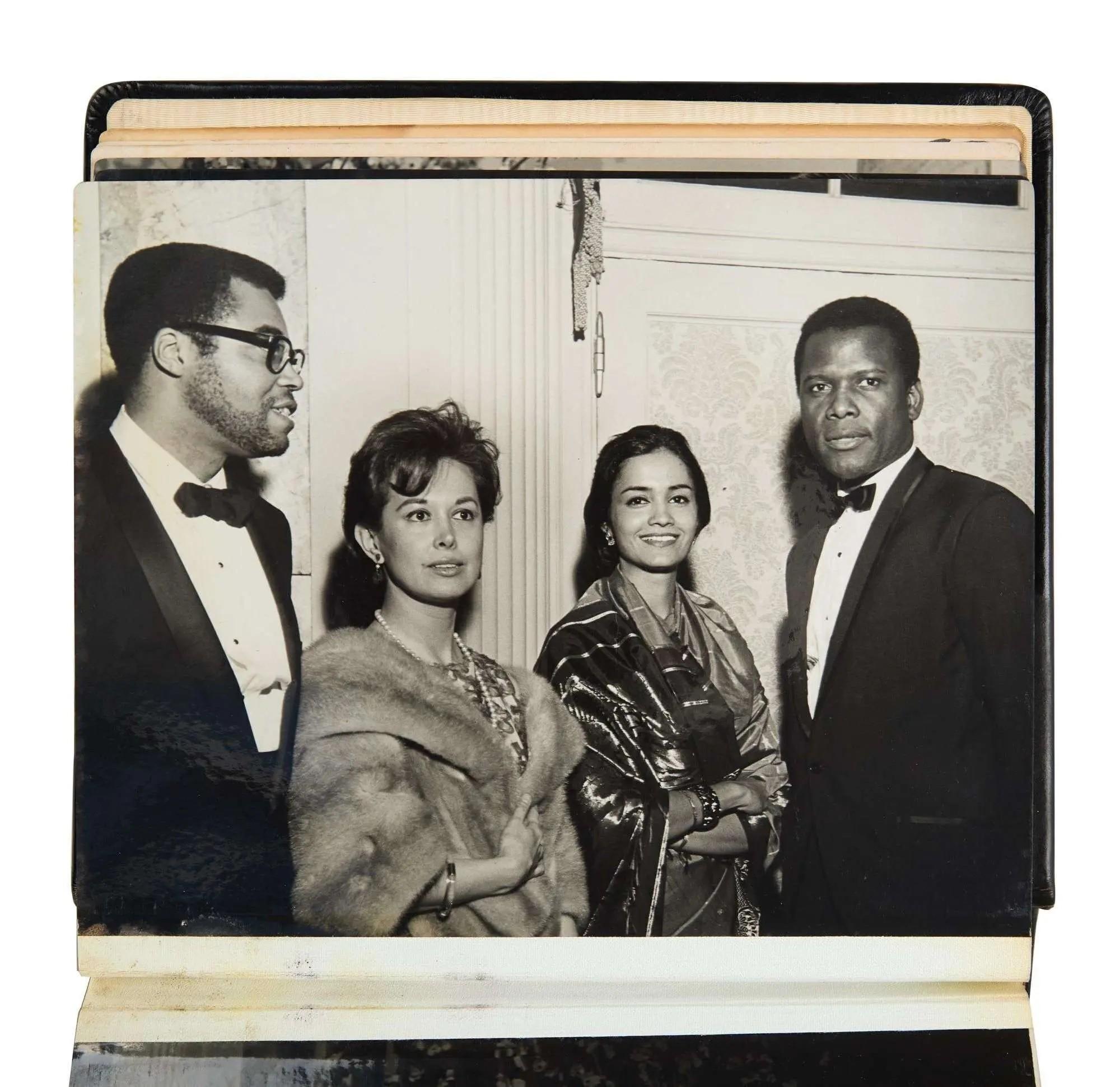 Friars Club 1966 Sammy Davis Jr. Photo Album featuring an image of sidney poitier