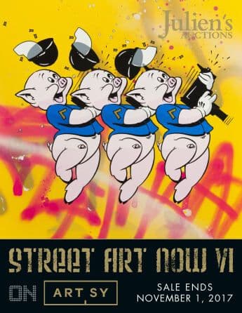 A poster for Julien's Auctions Street Art Now 