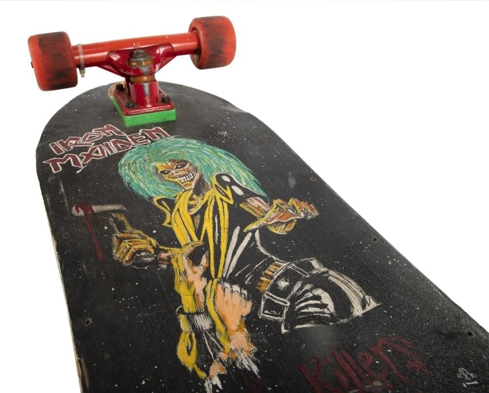 NIRVANA KURT COBAIN HAND-ILLUSTRATED IRON MAIDEN KILLERS SKATEBOARD