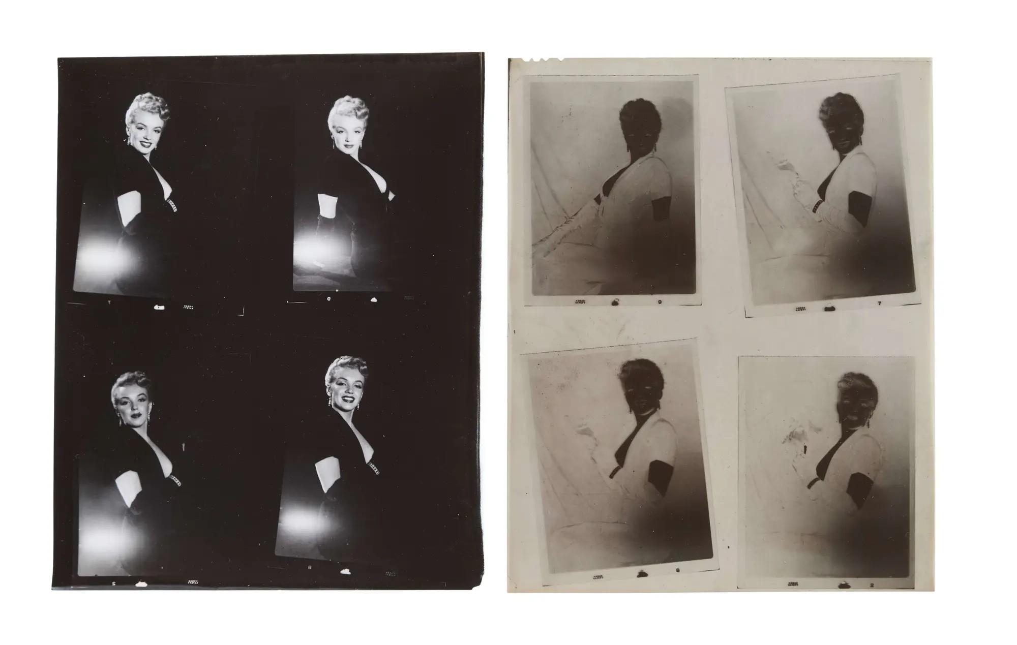 Lot #152. Marilyn Monroe | 1950/1960s Black and White Contact Sheet and Negative by Ed Clark Lot #152 Marilyn Monroe 1950/1960s Black and White Contact Sheet and Negative by Ed Clark